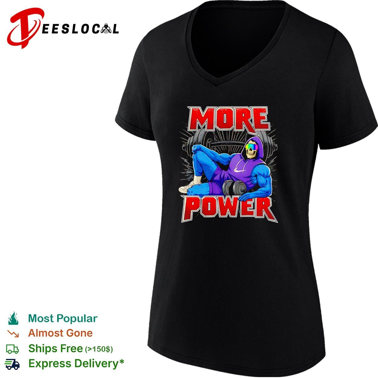 Skeletor as a gym rat more power shirt