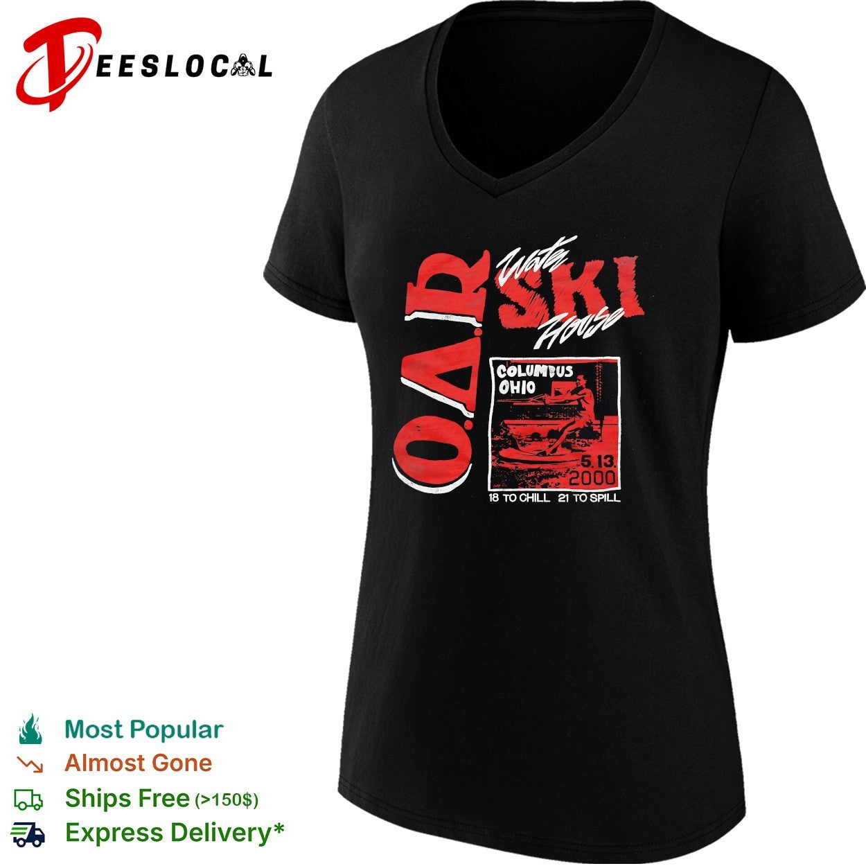 Ski house Columbus Ohio concert retro bold vintage text shirt