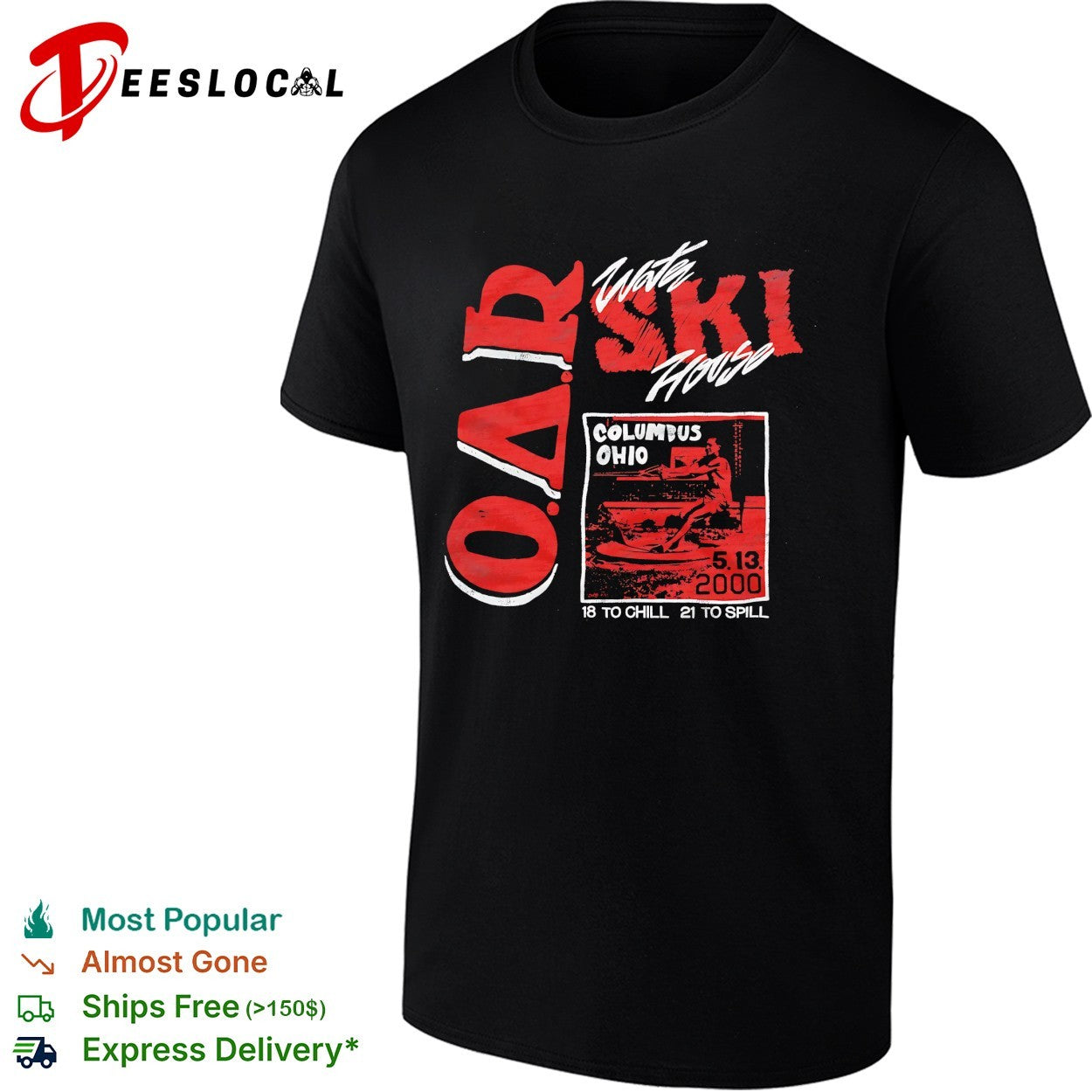 Ski house Columbus Ohio concert retro bold vintage text shirt