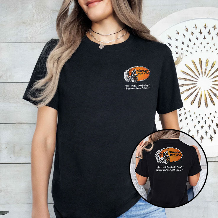 Slauson Surf Club Run Wild Ride Fast Chase The Sunset Vett Shirt
