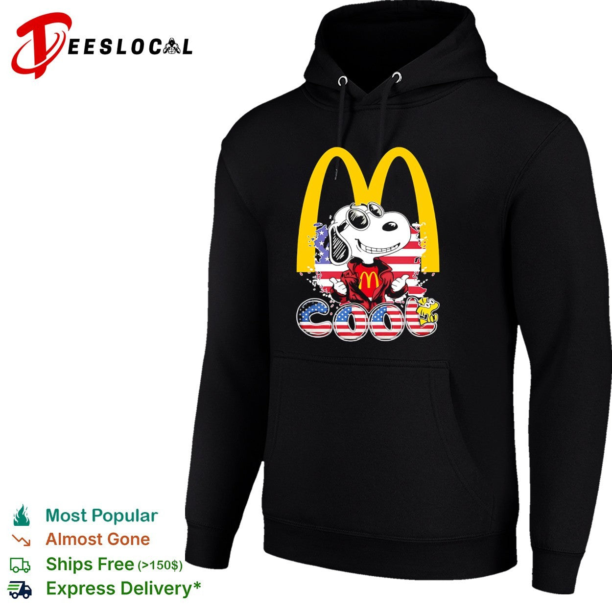 Snoopy and Woodstock McDonald’s Cool American Flag shirt