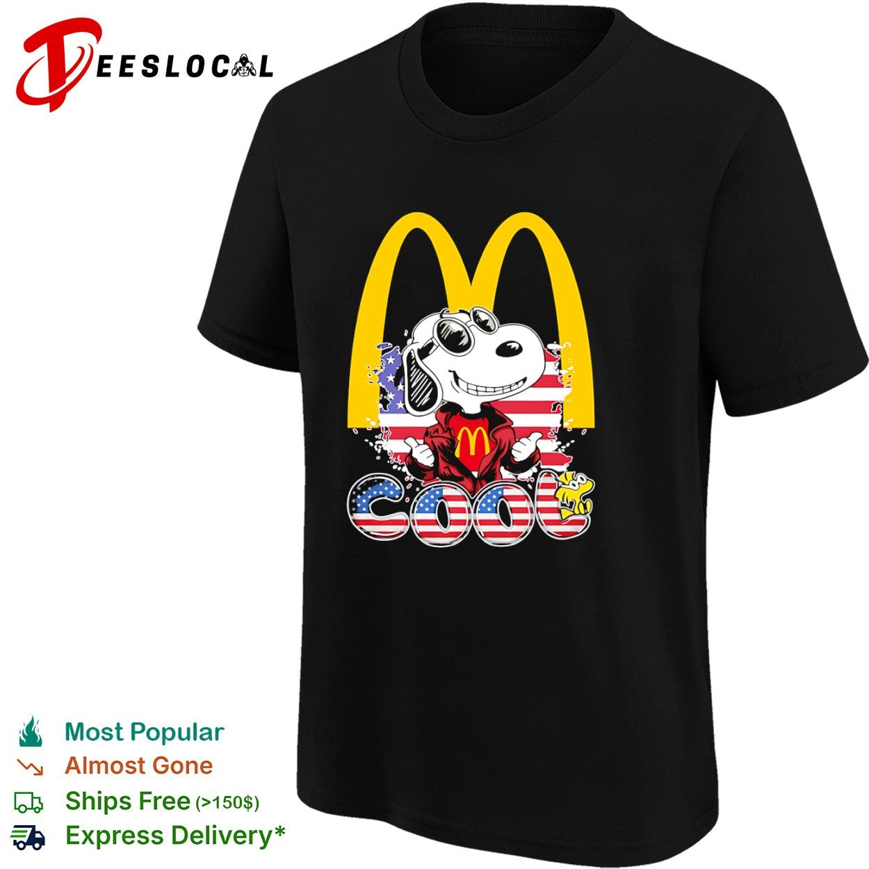 Snoopy and Woodstock McDonald’s Cool American Flag shirt