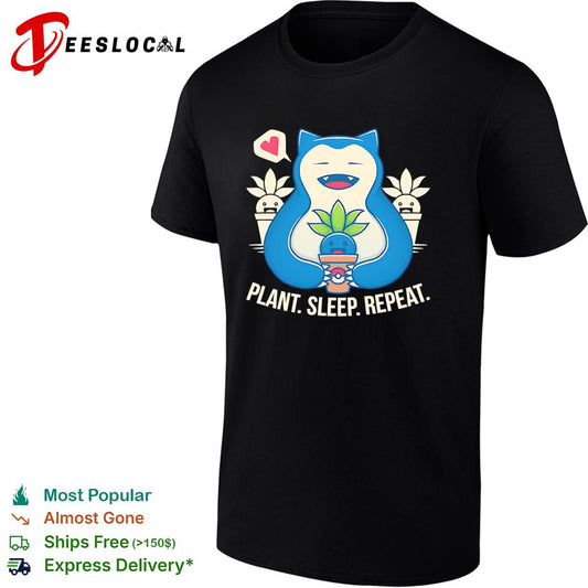 Snorlax plant sleep repeat shirt
