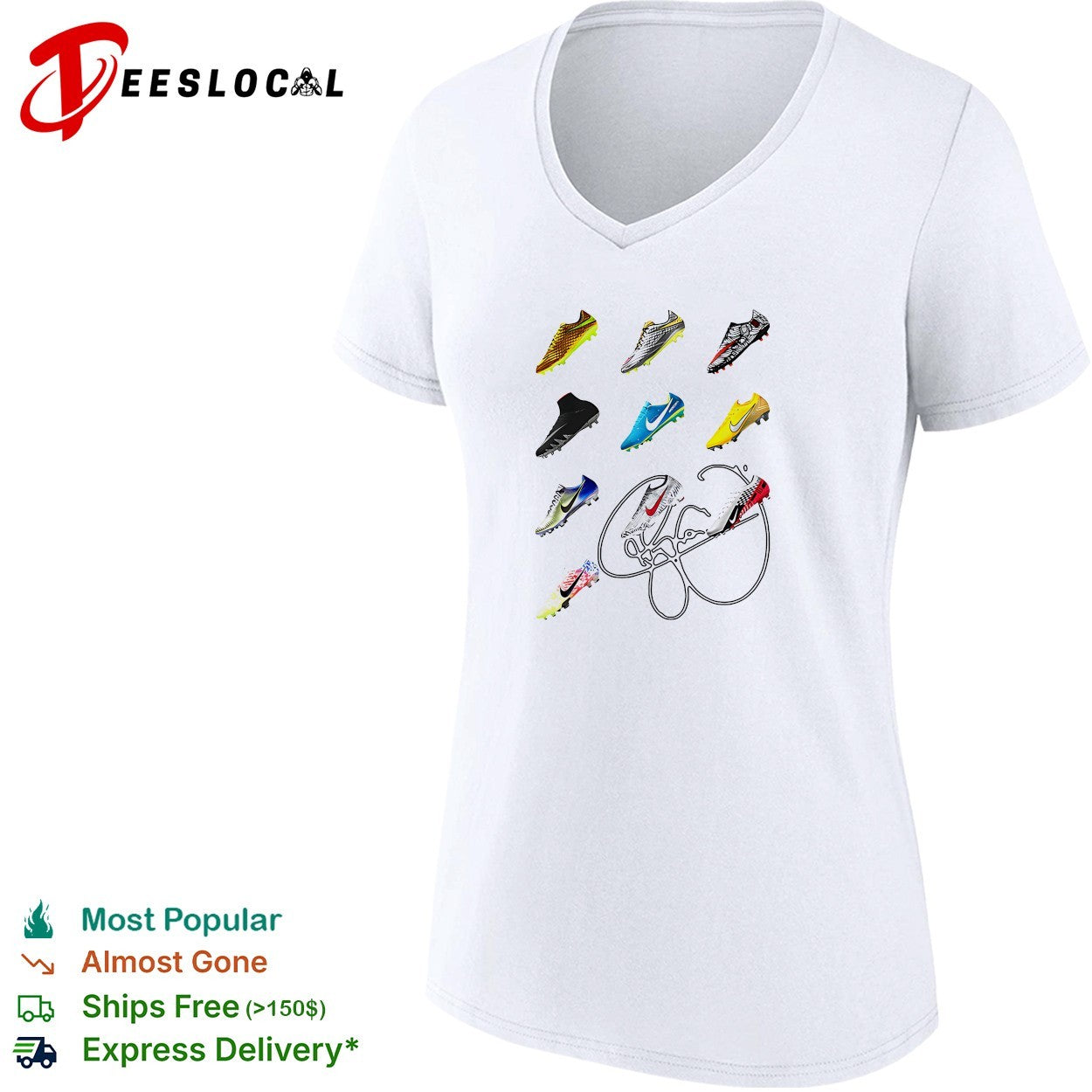 Soccer cleats collage signature shirt