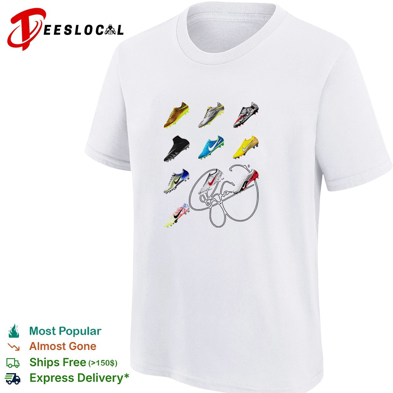 Soccer cleats collage signature shirt
