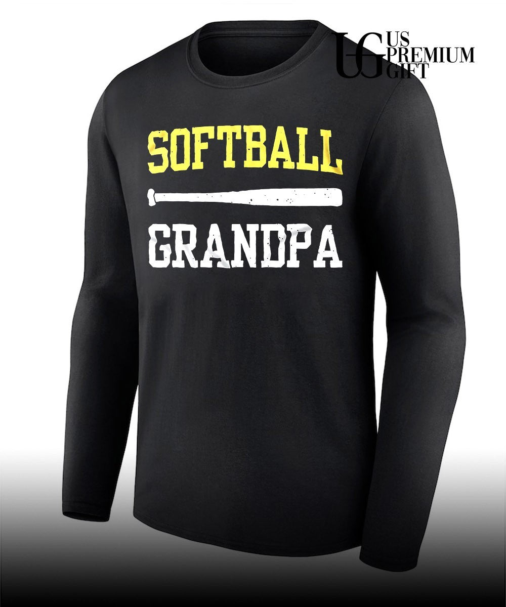 Softball Grandpa Crossed Bats Proud Grandfather Game Day shirt