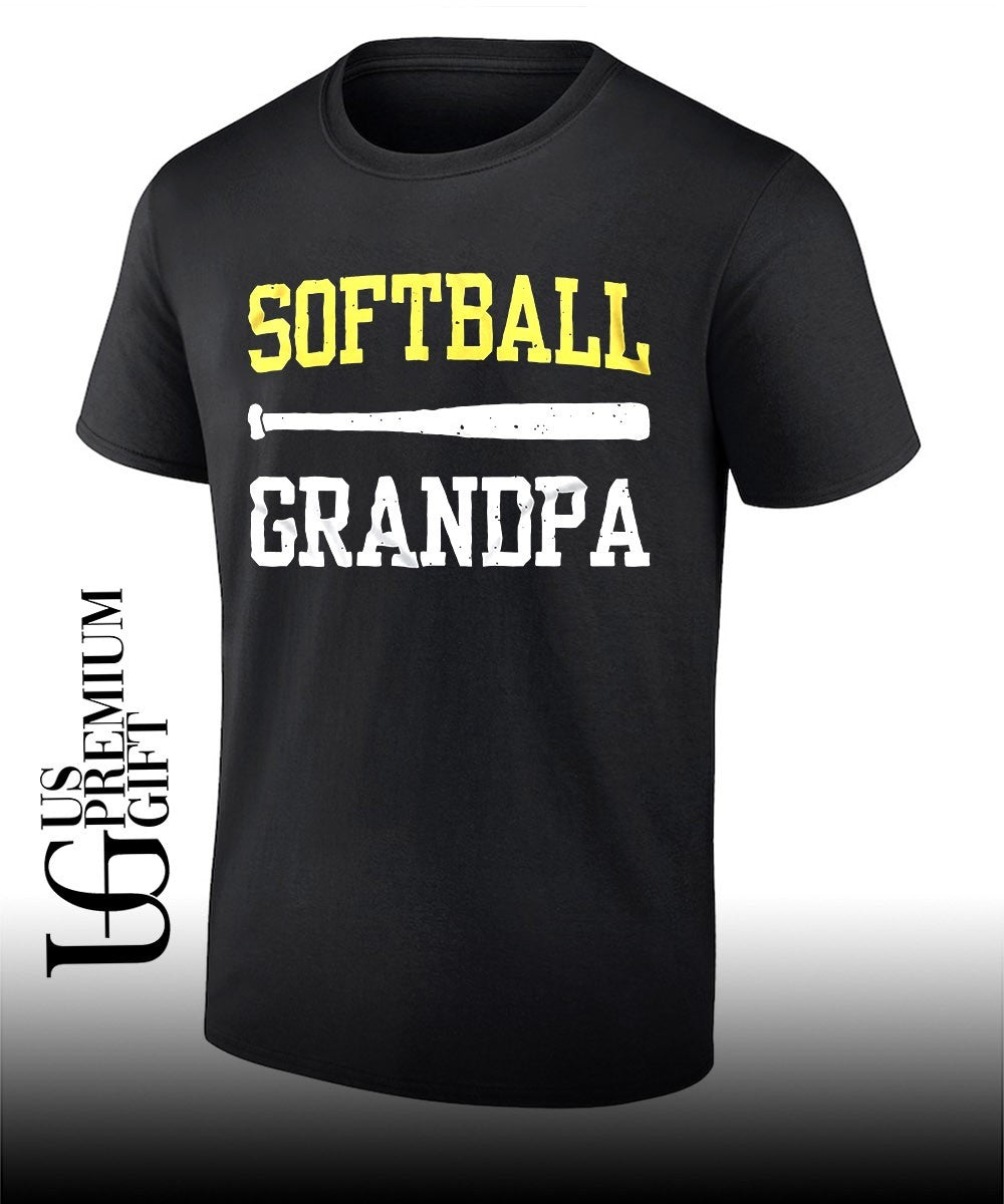Softball Grandpa Crossed Bats Proud Grandfather Game Day shirt