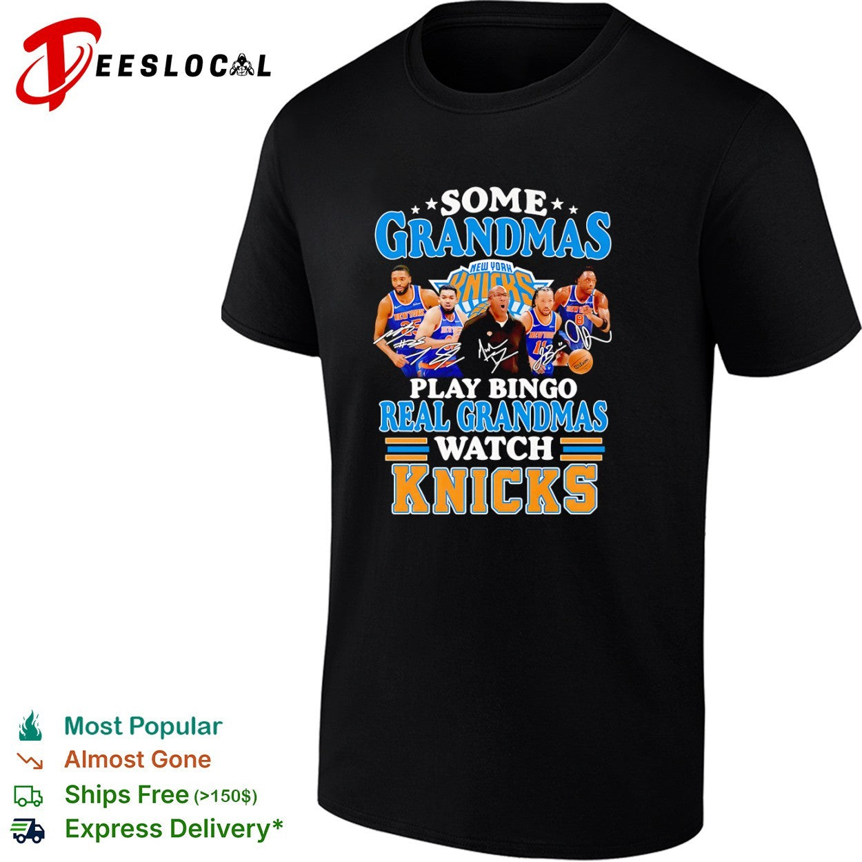Some grandmas play bingo real grandmas watch New York Knicks shirt