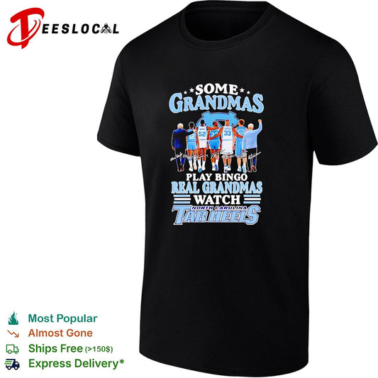Some grandmas play bingo real grandmas watch North Carolina Tar Heels basketball shirt