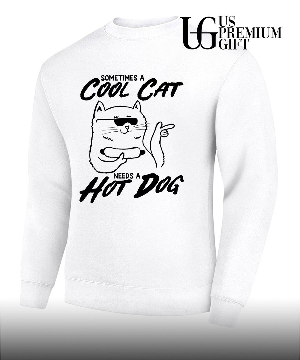 Sometimes a cool cat a needs a hot dog shirt