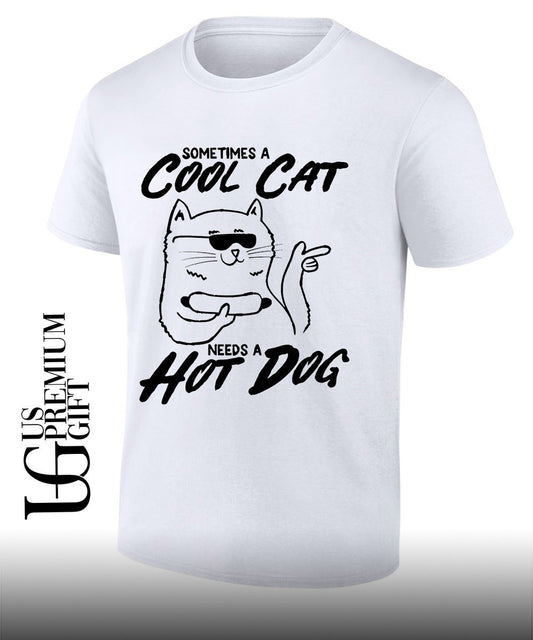 Sometimes a cool cat a needs a hot dog shirt