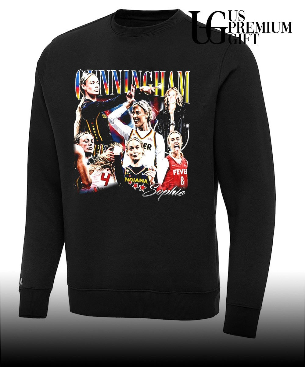 Sophie Cunningham pointing Indiana Fever WNBA signature graphic shirt