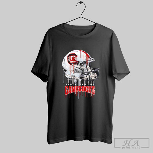 South Carolina Gamecocks Dripping Football Helmet - clothing by TeeHivey.com