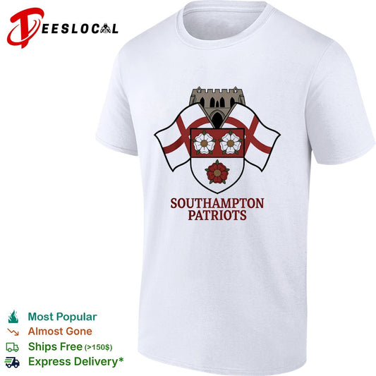 Southampton Patriots Shield Crest Rose Logo England Flag Shirt