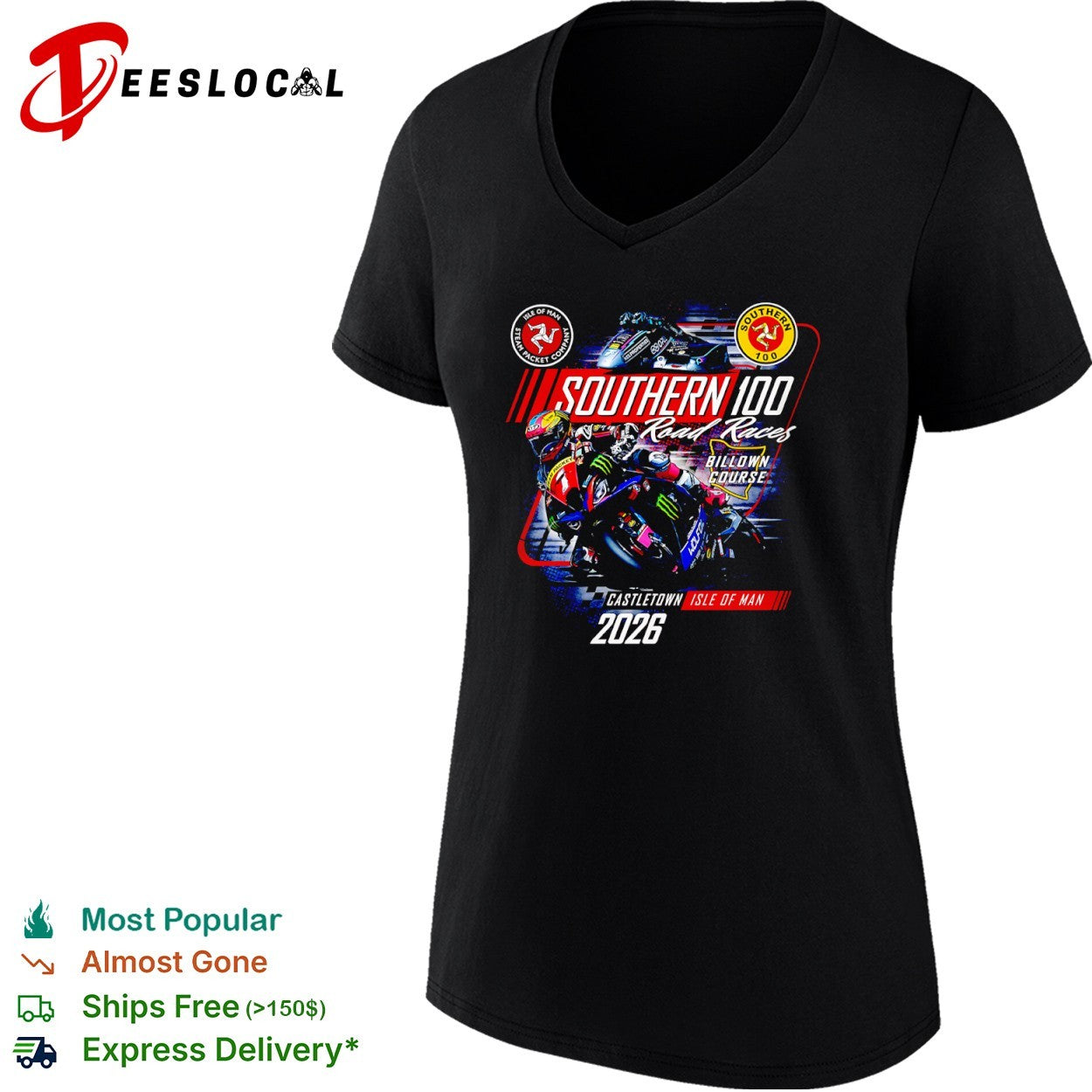 Southern 100 Road Races Billown Course Castletown Isle of Man 2026 racing shirt