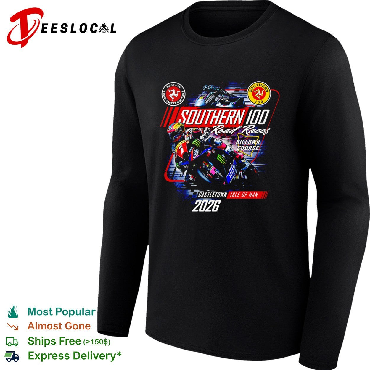 Southern 100 Road Races Billown Course Castletown Isle of Man 2026 racing shirt