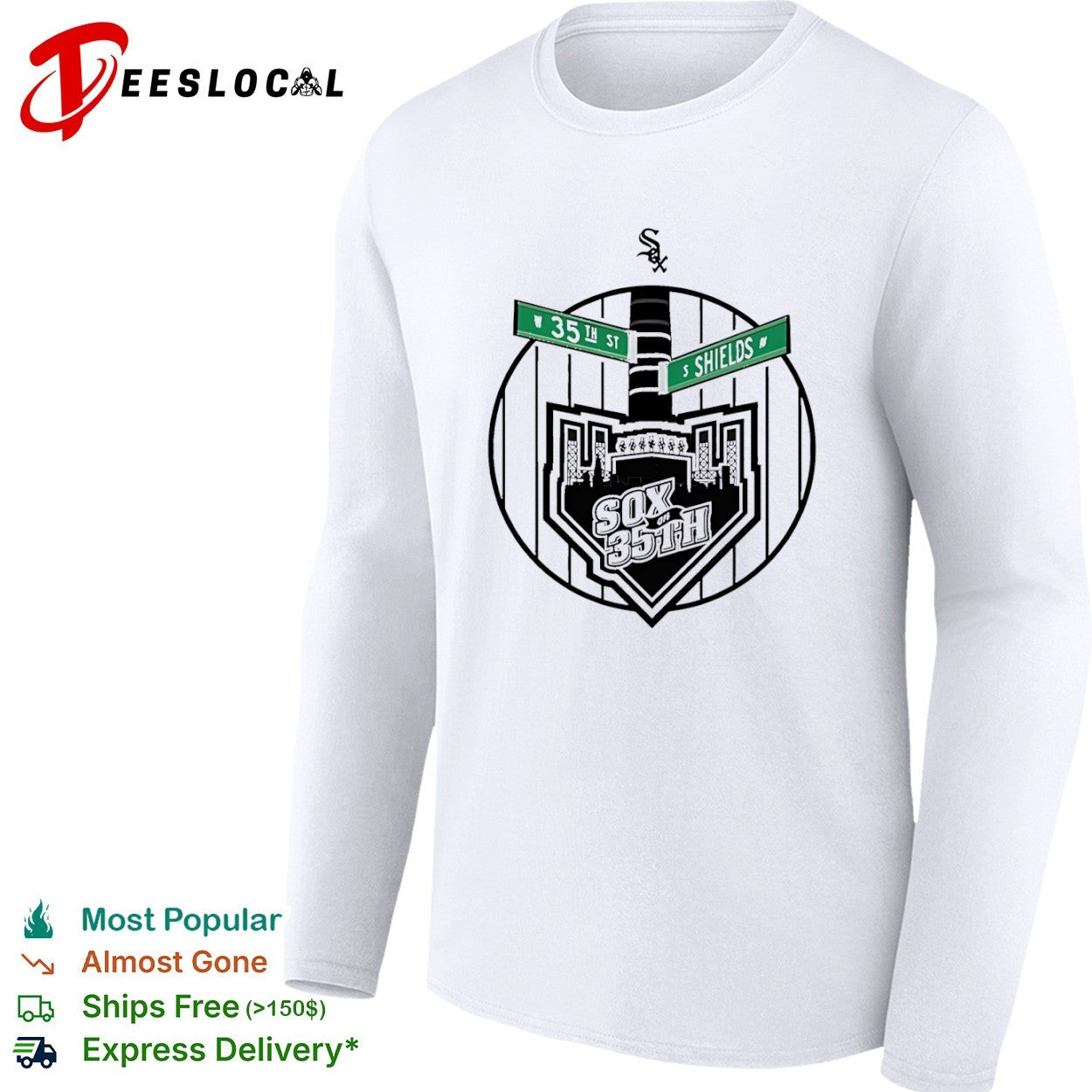 Sox on 35th W 35th St S Shields Av Chicago White Sox MLB Baseball Team Logo Shirt