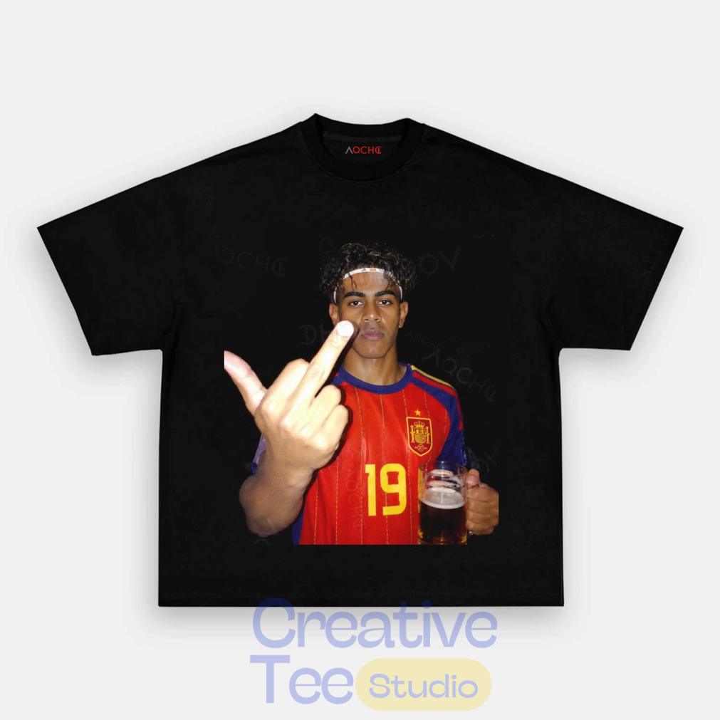 Spain Football Lamine Yamal Drunk Middle Finger T-Shirt