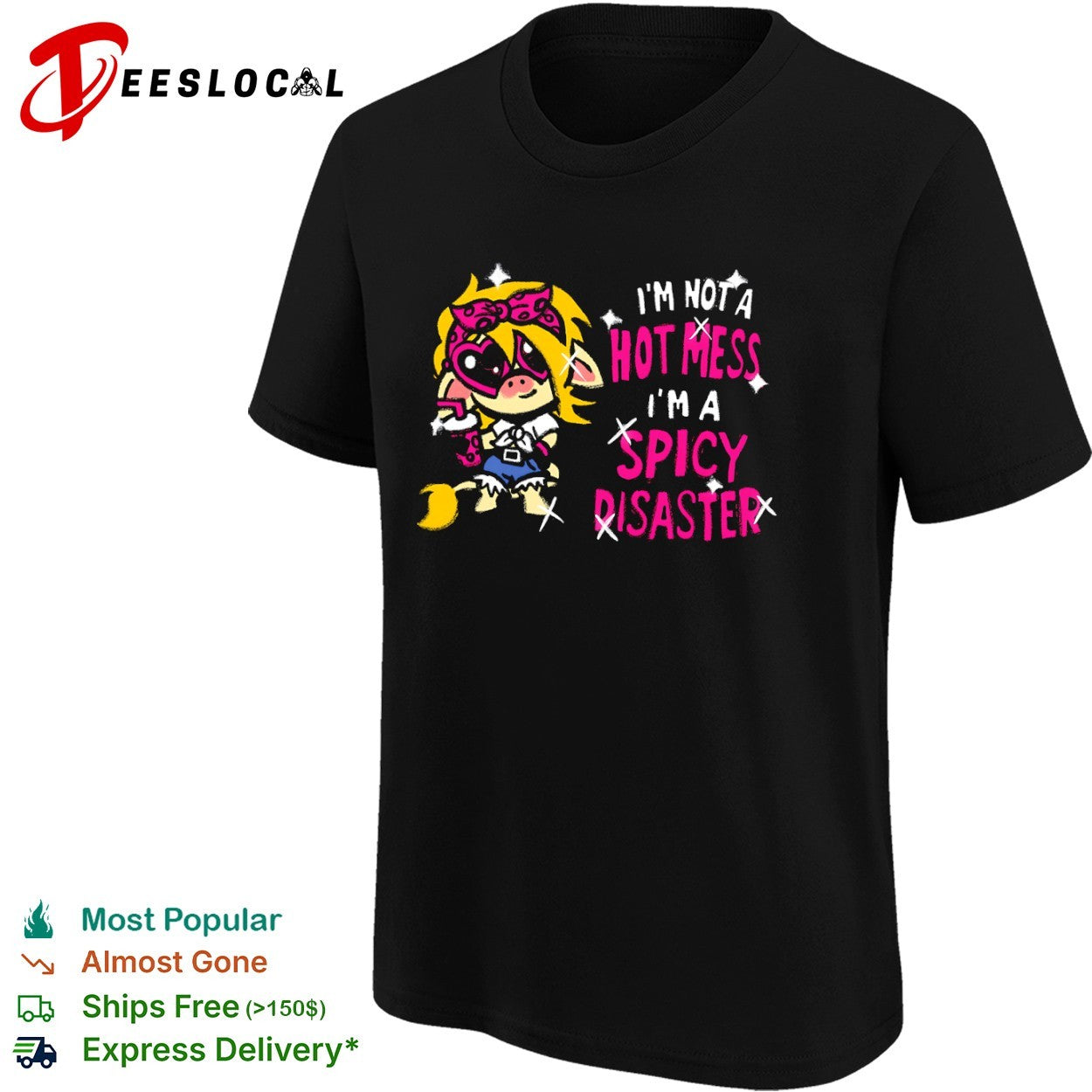 Spicy Disaster I am not a hot mess chibi cow shirt