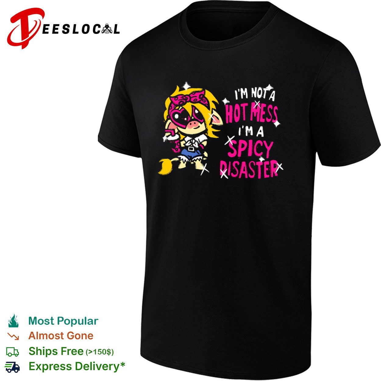 Spicy Disaster I am not a hot mess chibi cow shirt