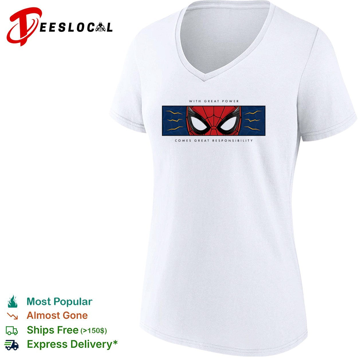 Spider-Man With Great Power Comes Great Responsibility Marvel Superher shirt