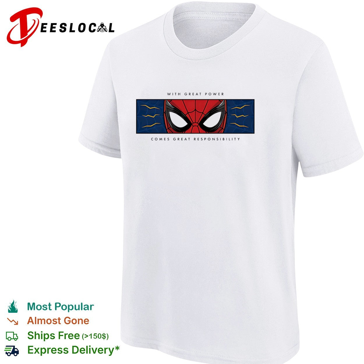 Spider-Man With Great Power Comes Great Responsibility Marvel Superher shirt
