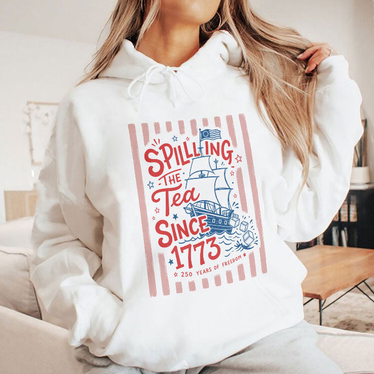 Spilling The Tea Since 1773 Funny Boston Tea Party Patriotic 4th of July T Shirt