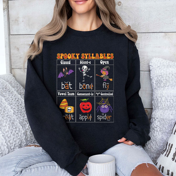 Spooky Syllables Teacher Funny Halloween Shirt
