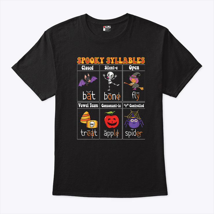 Spooky Syllables Teacher Funny Halloween Shirt