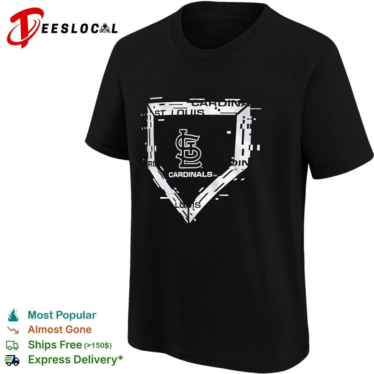 St Louis Cardinals logo Home Plate Glitch shirt