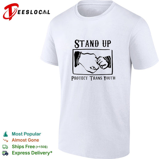 Stand up protect trans youth fist bump shirt