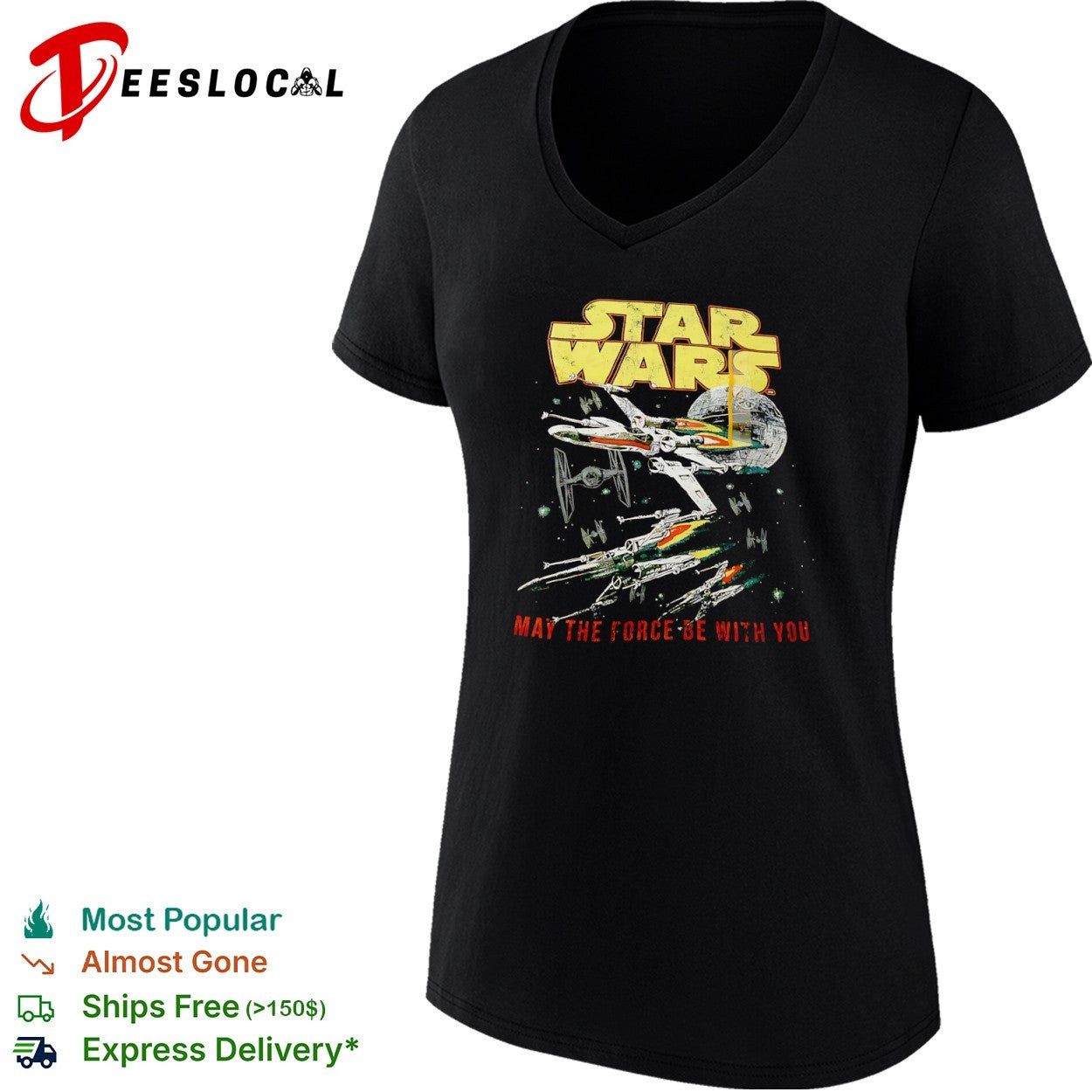 Star Wars X-Wing Starfighter Death Star Battle May the Force be with You shirt
