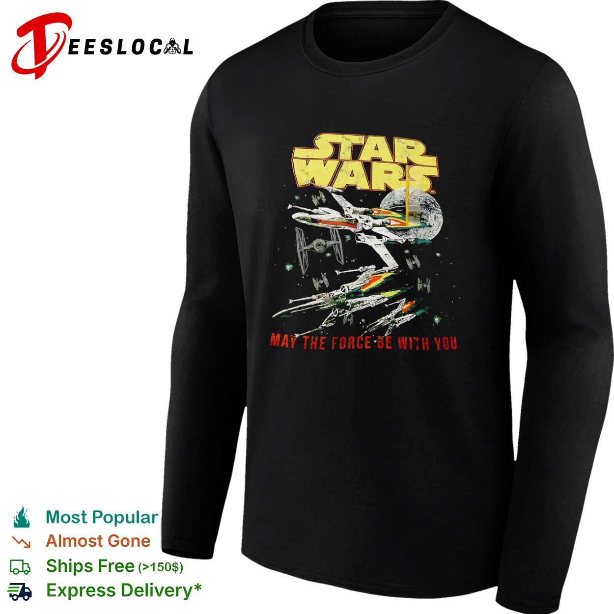 Star Wars X-Wing Starfighter Death Star Battle May the Force be with You shirt