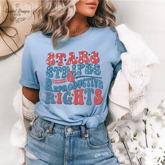 Stars Stripes And Reproductive Rights Shirt, Stars And Stripes And Reproductive Rights, 4Th Of July Shirt, America Peace Shirt