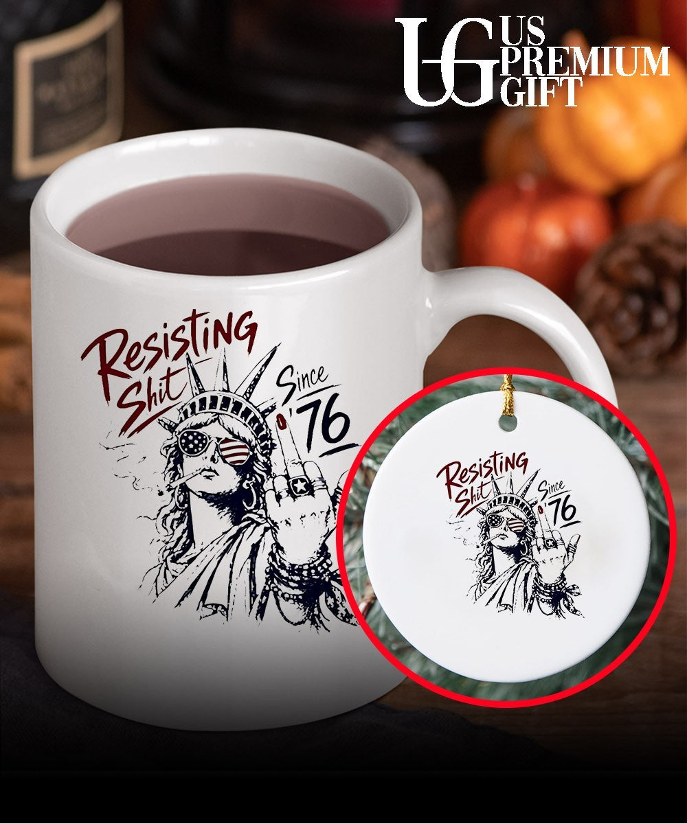Statue of Liberty middle fingher Resisting shit since 76 American Patriotism shirt