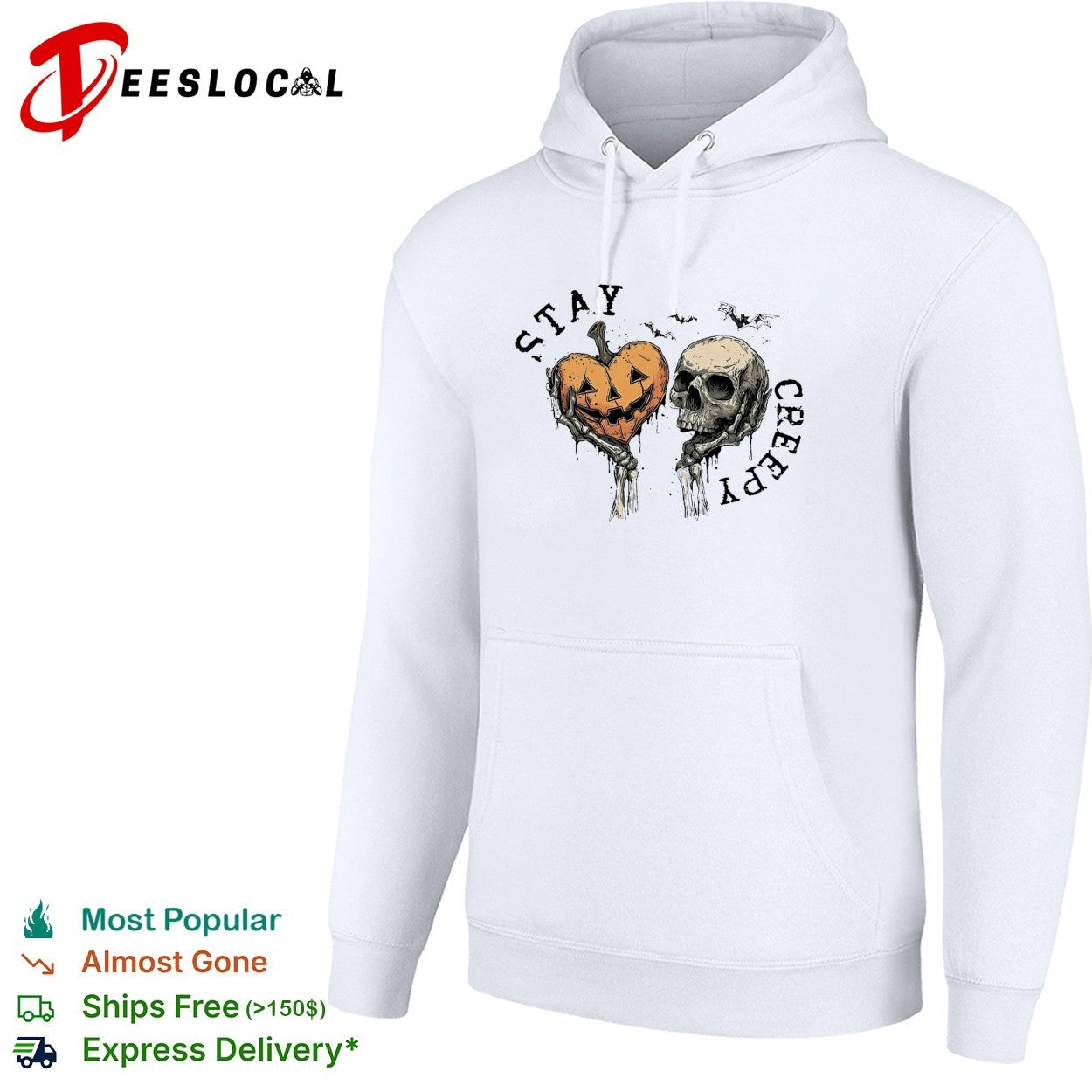 Stay creepy pumpkin skull shirt