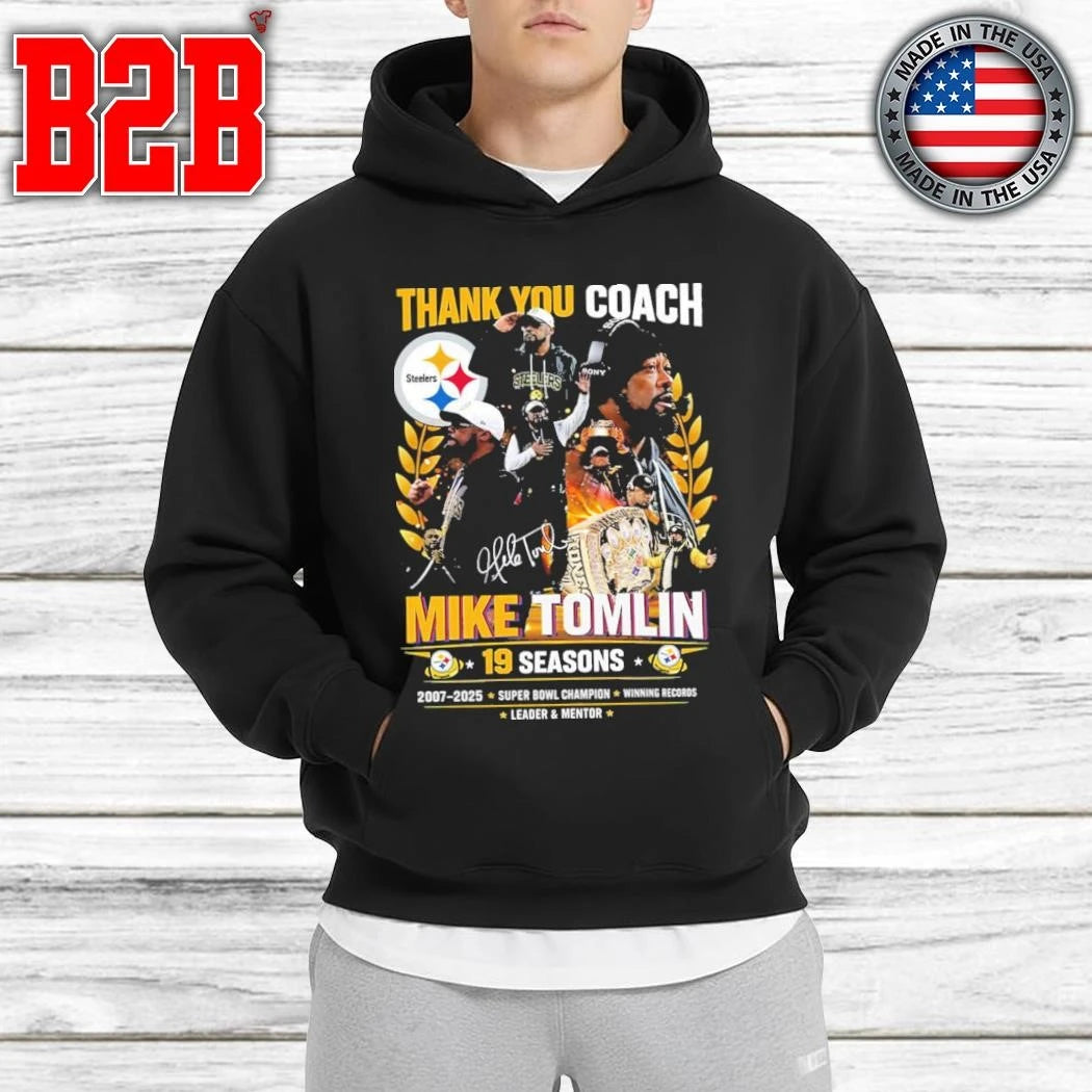 Steelers Thank You Coach Mike Tomlin 19 Seasons 2007-2025 Shirt