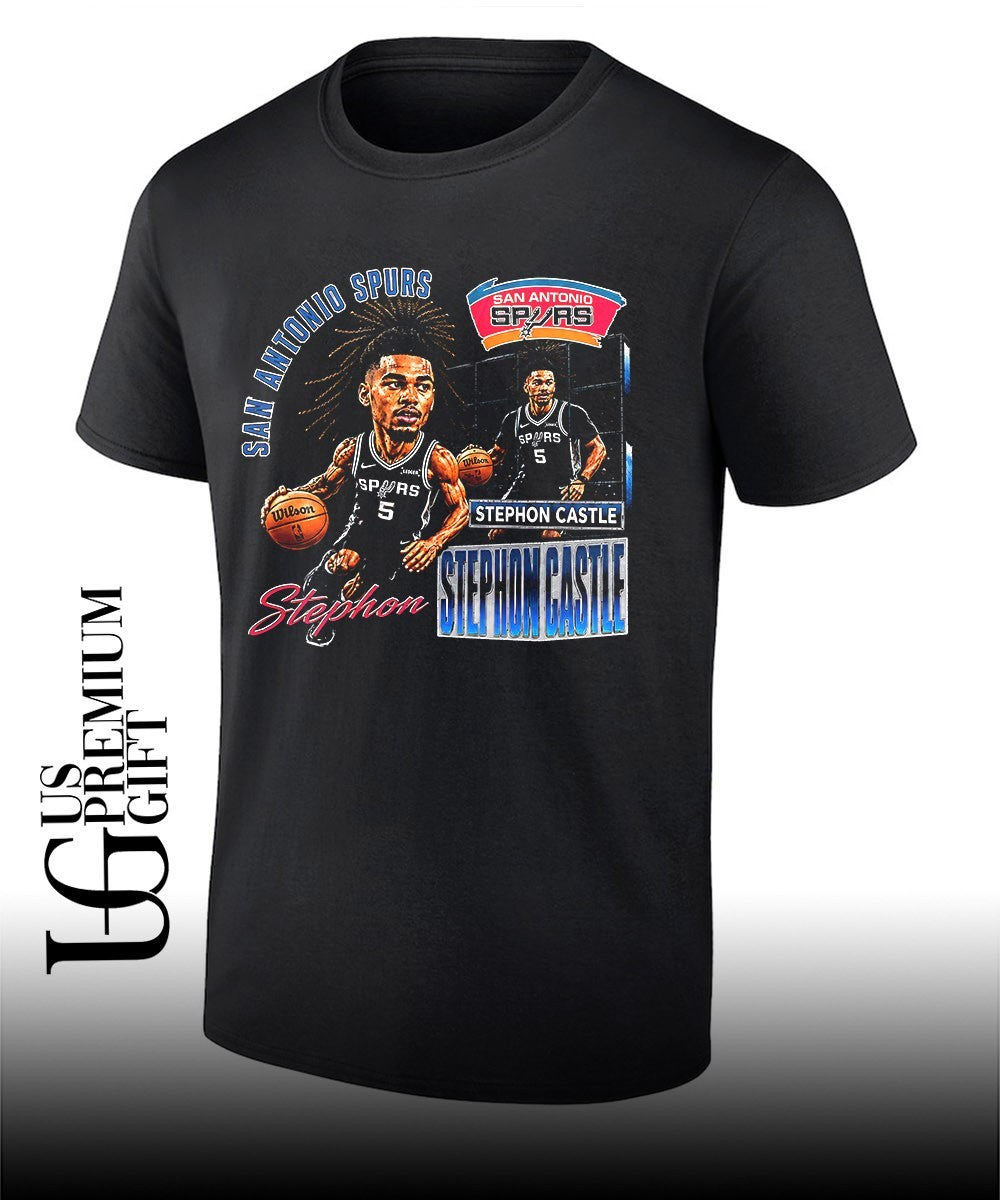 Stephon Castle San Antonio Spurs NBA Basketball Player caricature shirt