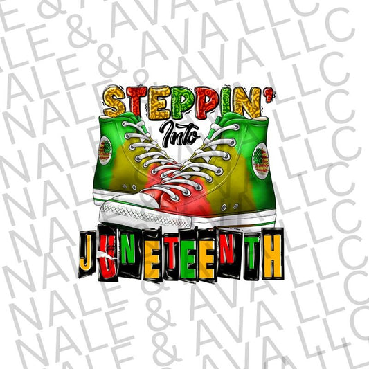 Steppin Into Juneteenth Chucks DTF Transfer