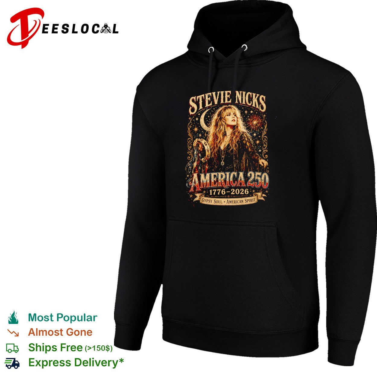 Stevie Nicks America 250 happy soul moon portrait poster shirt