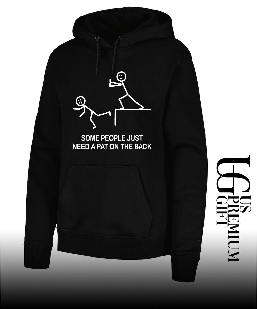 Stick figures push person off cliff some people just need a pat on the back shirt