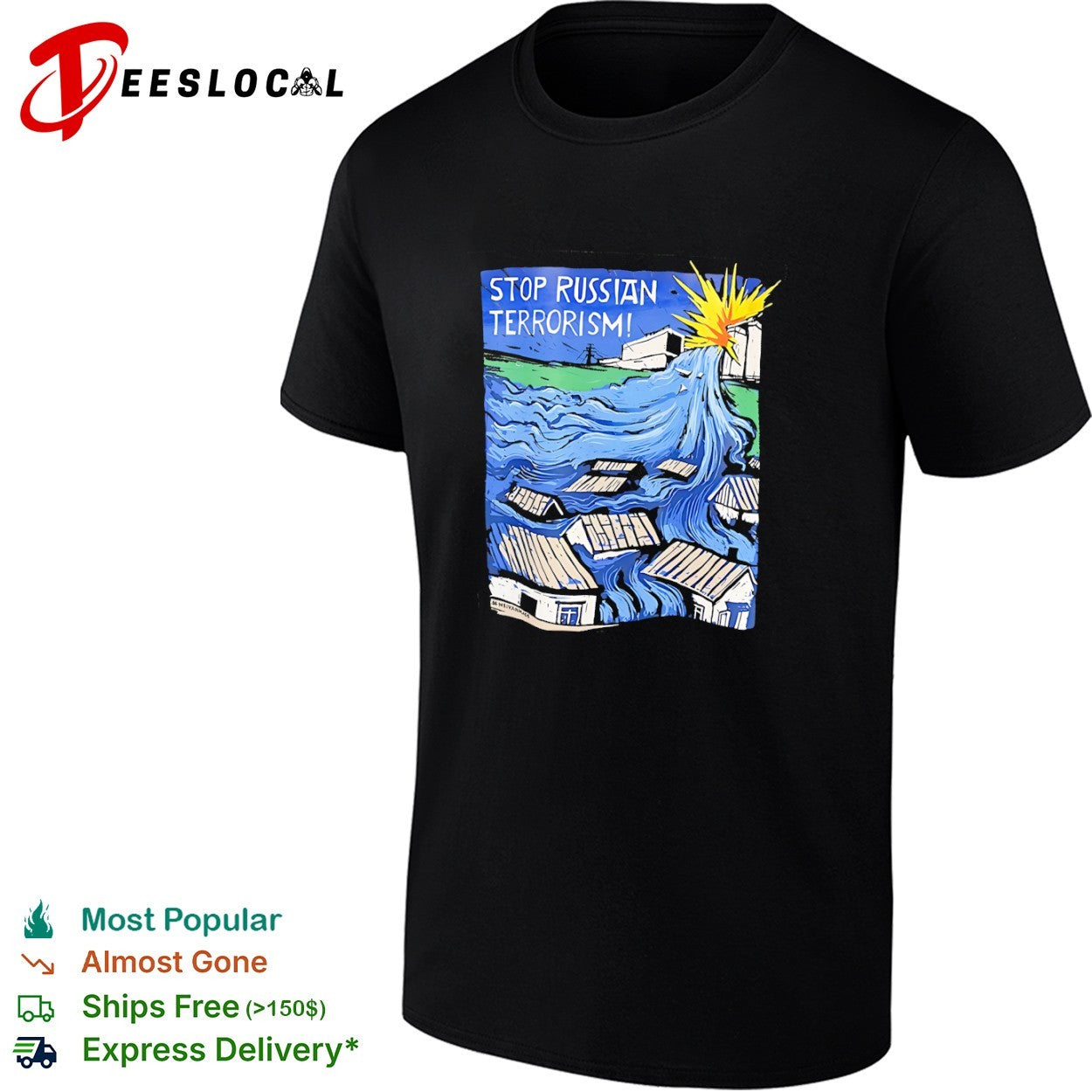 Stop Russian Terrorism Neivanmade Kakhovka Dam Flood War Protest Ukraine shirt