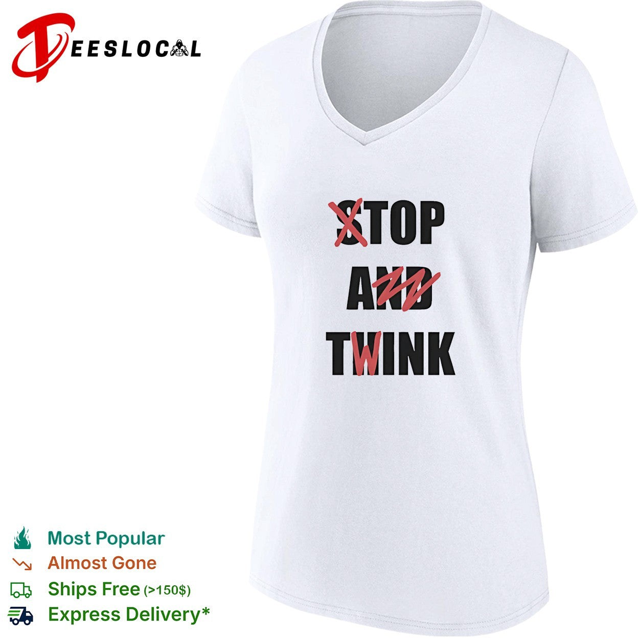 Stop and think top a twink funny shirt