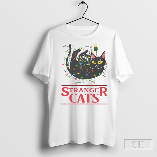 Stranger Cats Christmas Lights Shirt