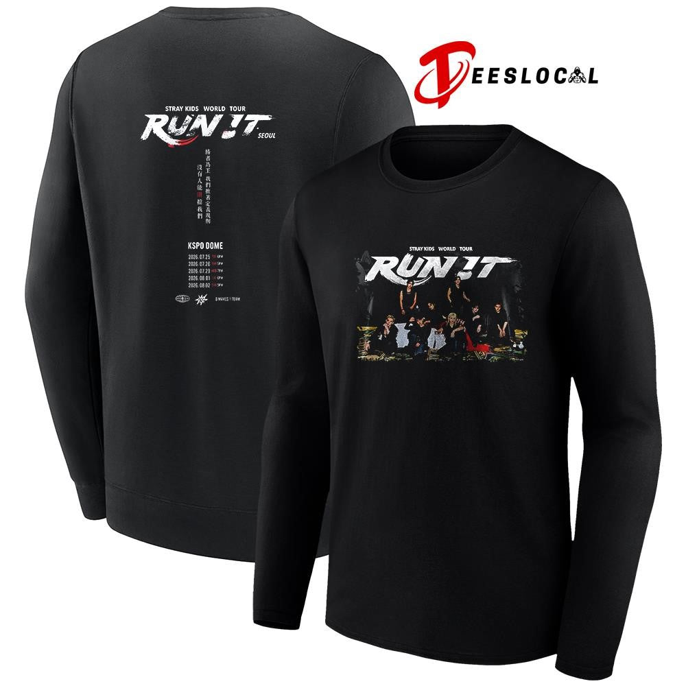 Stray Kid run it dates graphic shirt