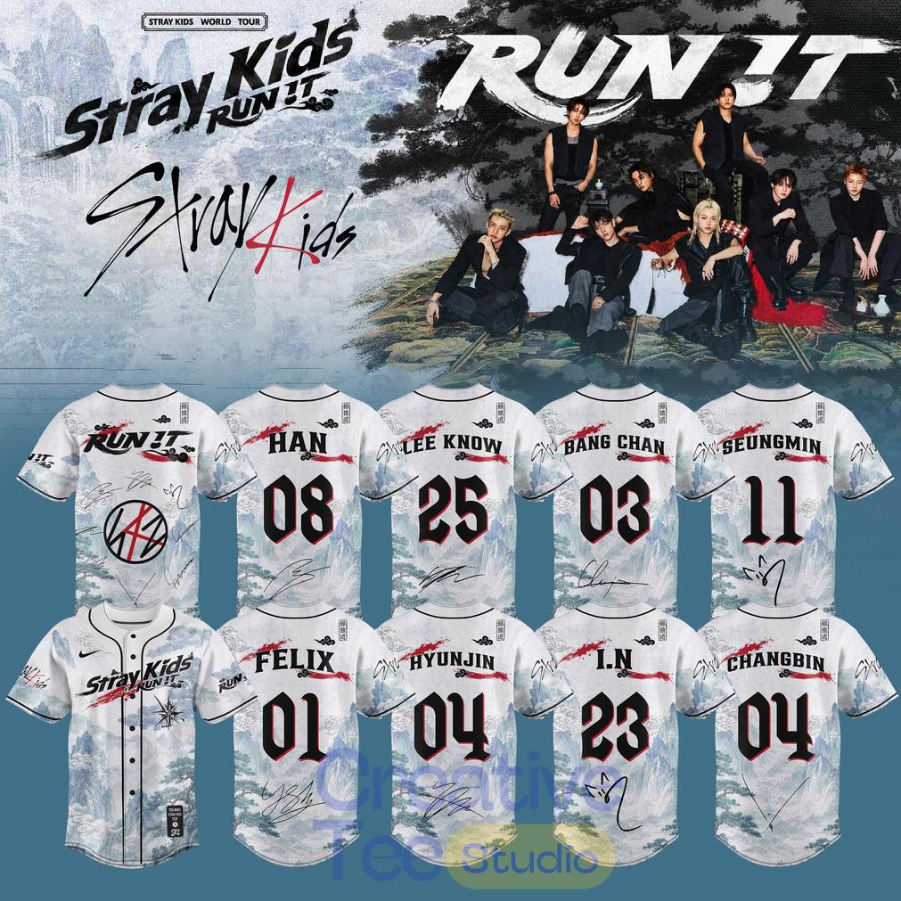 Stray Kids – Run It World Tour 2026 Baseball Jersey