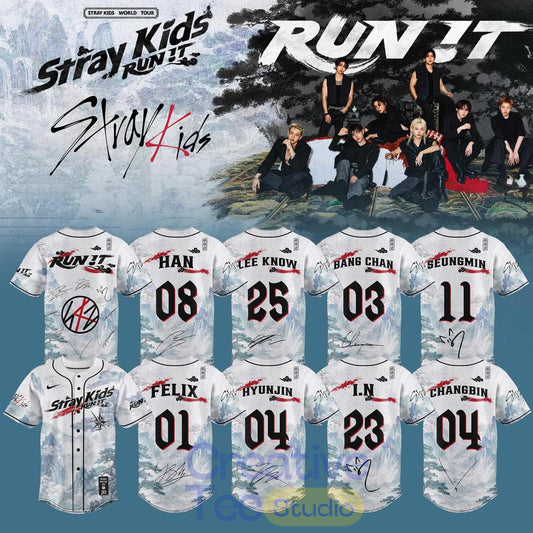 Stray Kids – Run It World Tour 2026 Baseball Jersey