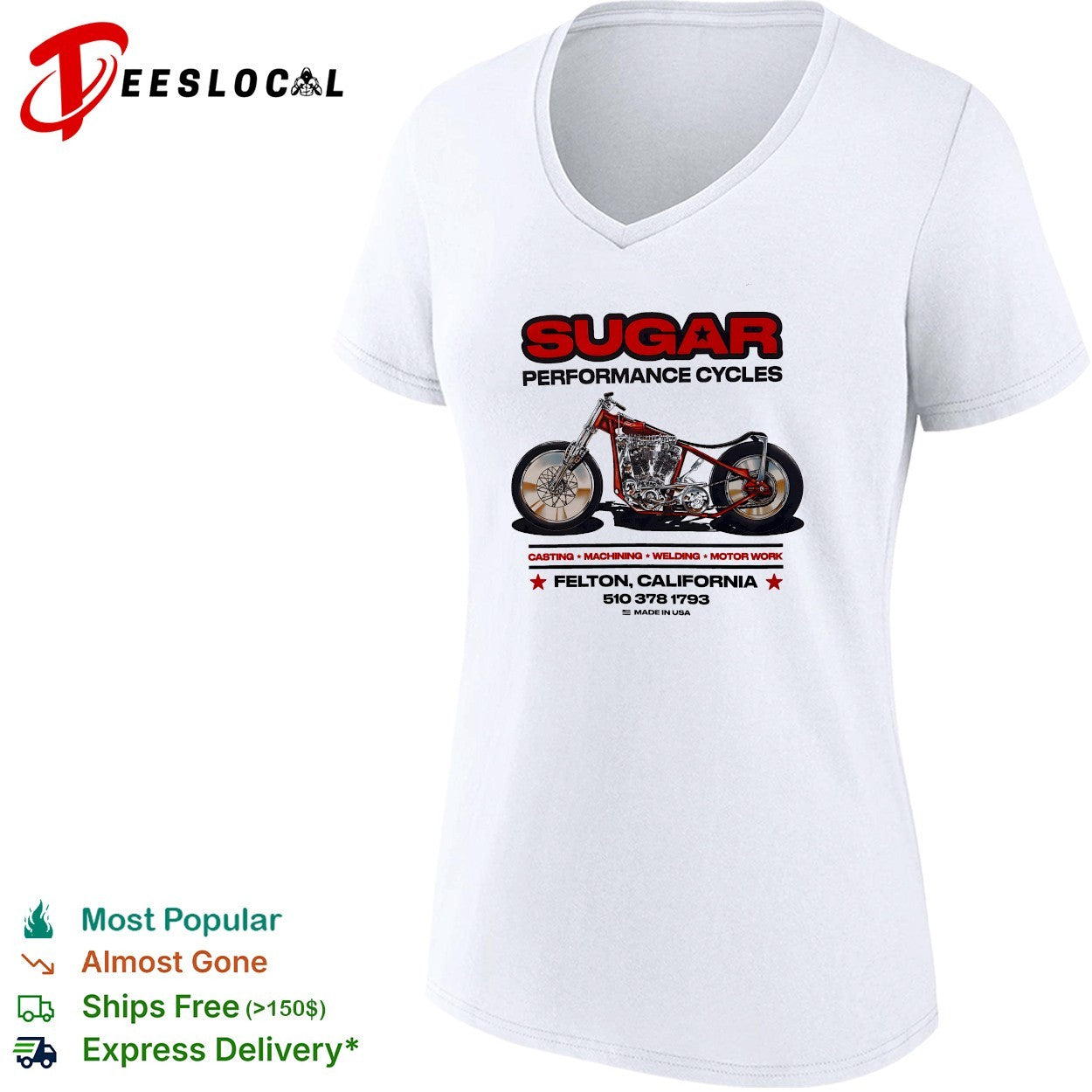 Sugar Performance Cycles Felton California motorcycle shirt