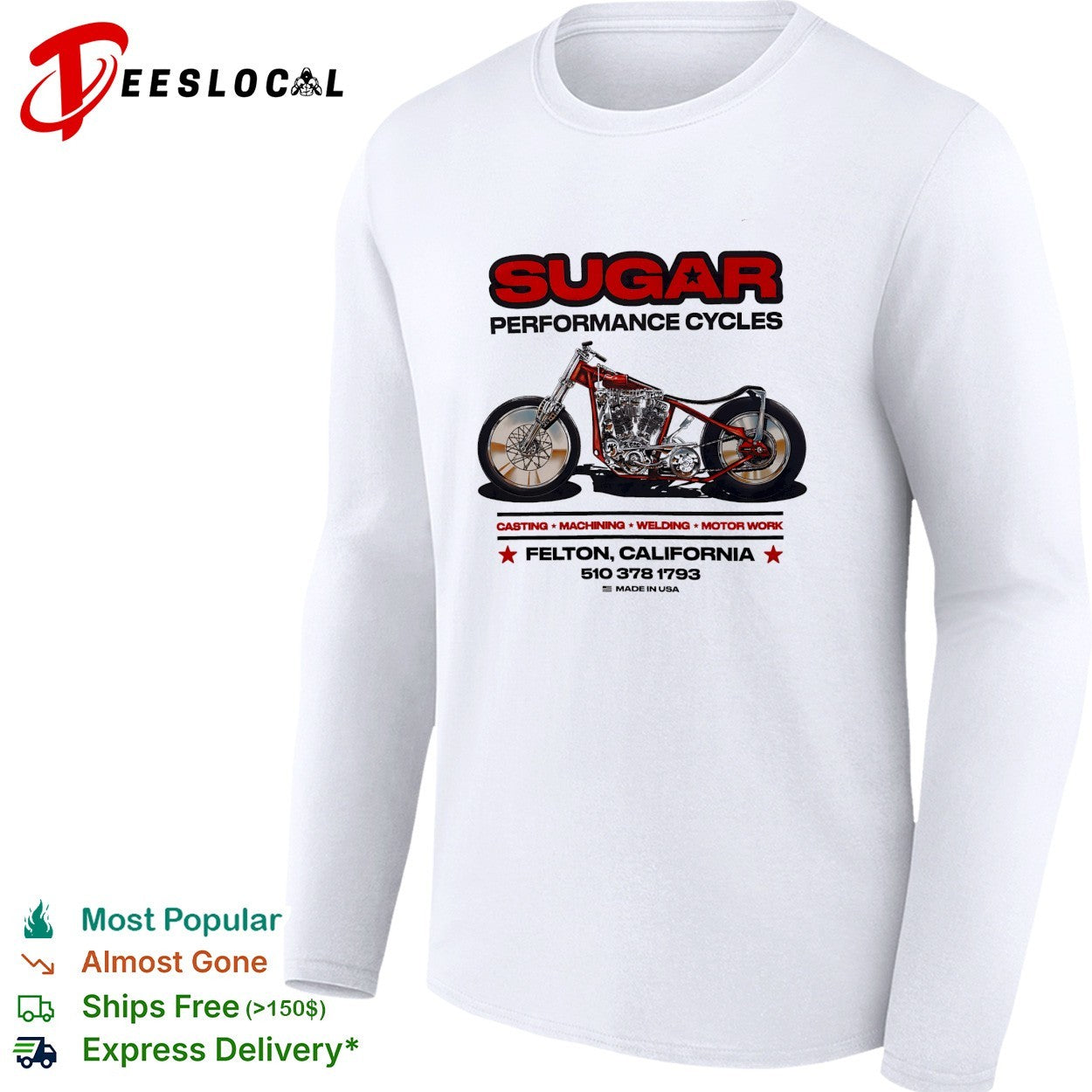 Sugar Performance Cycles Felton California motorcycle shirt