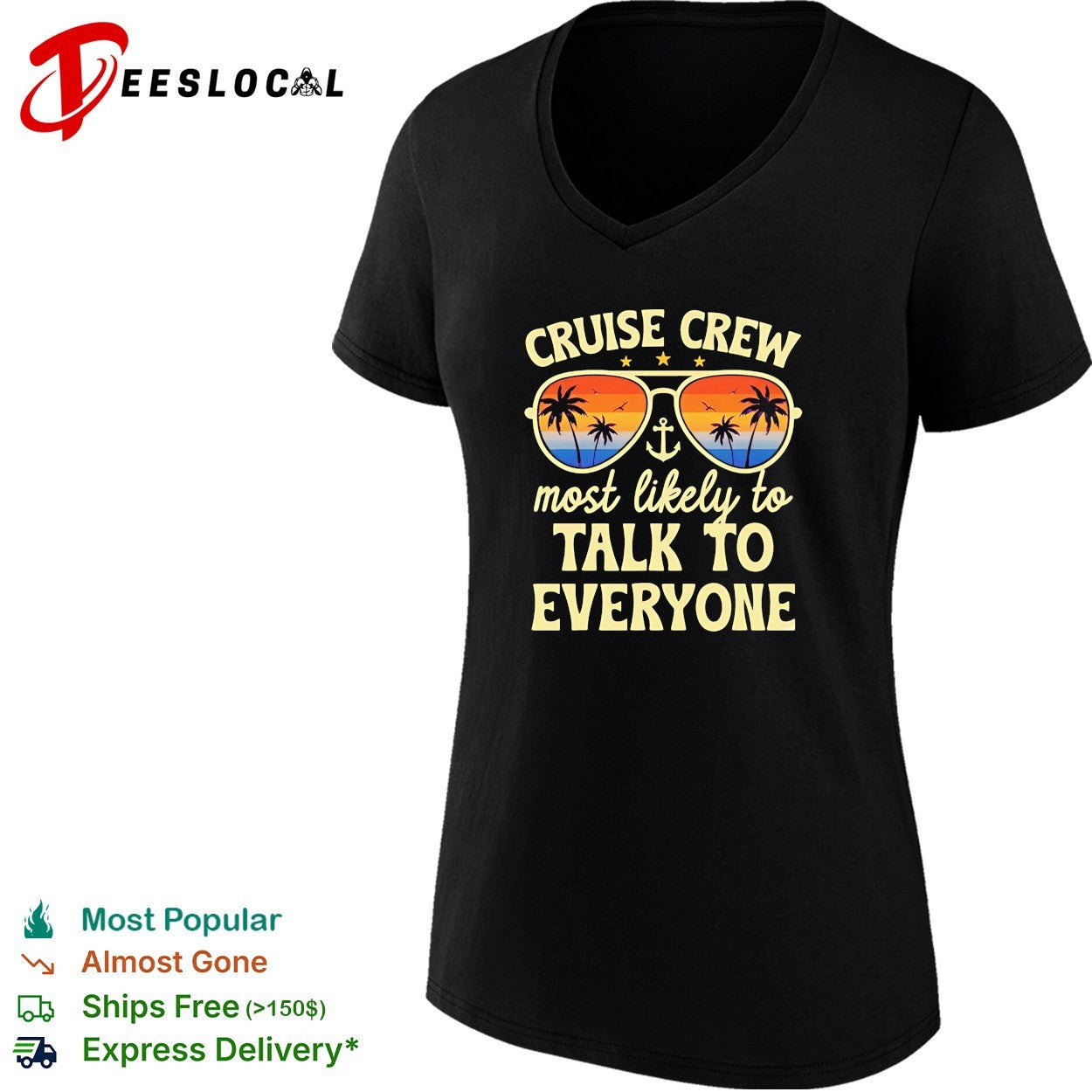 Summer cruise crew most likely to talk to everyone retro shirt